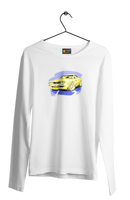 Чоловічий лонгслів з принтом "Український спорткар". Додж челенджер, машина, машини арт, потужність, спортивне авто, спорткар, українське авто, швидкість. 2070702