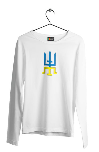 Чоловічий лонгслів з принтом "Кримська квітка 2023.(світлий фон )". 2023, sarabeevart, квітка, крим, купити, патріотична, україна. 2070702