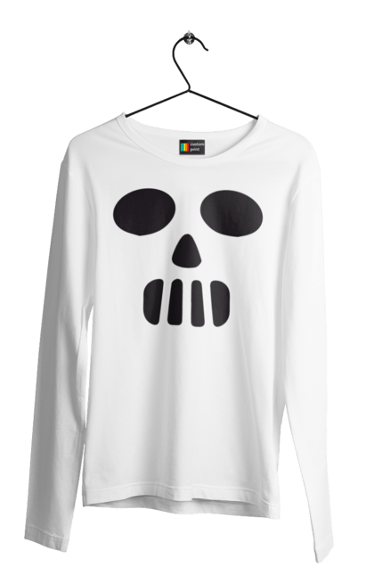 Men's longsleeve with prints Halloween pumpkin face. Costume, halloween, holiday, october, october 31, pumpkin, scary, sweets, trick or treat. 2070702