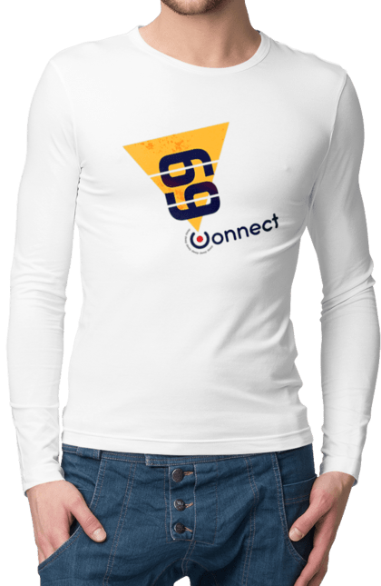 Чоловічий лонгслів з принтом "69  є контакт". Жарт, контакт, прикол, секс. 2070702