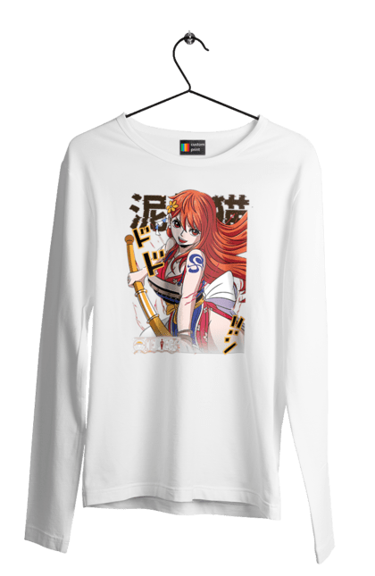 Men's longsleeve with prints One Piece Nami. Anime, cat burglar, manga, nami, one piece, straw hat pirates. 2070702