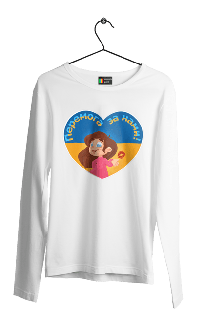 Чоловічий лонгслів з принтом "Перемога за нами". Im ukrainian, бавовна, війна, герб, доброго вечора, зсу, перемога за нами, прапор україни, русский корабль, україна. 2070702