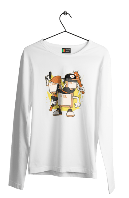 Чоловічий лонгслів з принтом "Ctrl alt del Програмерський екшен". 404, andoid, aws, backend, c++, cloud, css, data, dev, devops, frontend, geek, git, github, go, golang, google, hacker, html, ios, java, javascript, jquery, js, linux, nodejs, php, python, react, science, script, web, геймер, гік, дата, клавіши, код, компьютер, лінукс, мова, облако, пайтон, пингфин, программист, програмування, талисман, хакер. 2070702