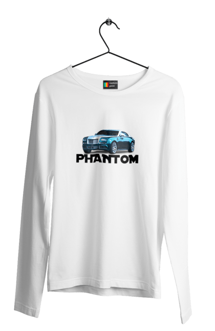 Чоловічий лонгслів з принтом "Ролс ройс". Авто, автомобіль, люкс клас, ролс ройс, седан, фантом. 2070702