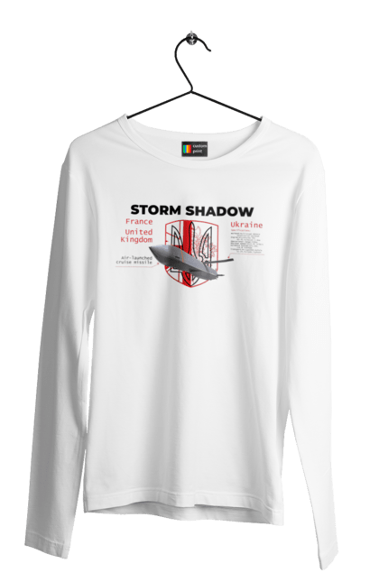 Чоловічий лонгслів з принтом "Storm Shadow". F16, nasams, storm shadow, zuzana, гаубиця, два герби, залужний, сюзанна. 2070702