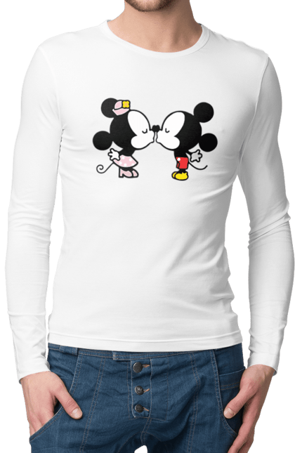 Чоловічій лонгслів з принтом "38". Mickey mouse, minnie mouse, дісней, міккі, міккі маус, мінні маус, мультфільм. 2070702