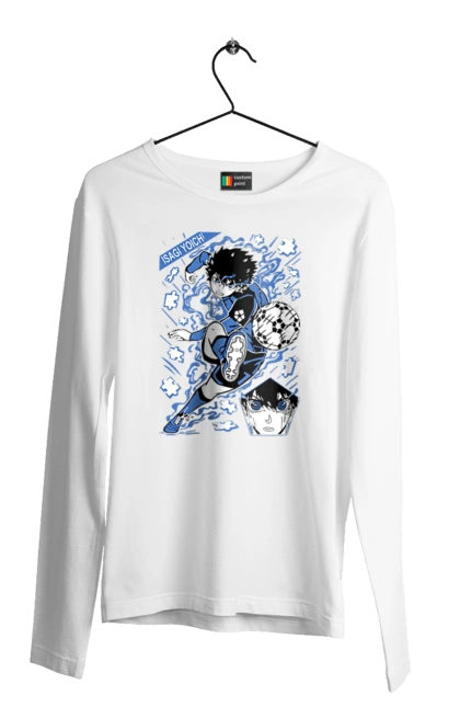 Мужской лонгслив с принтом Синяя Тюрьма: Блю Лок Йоичи Исаги. Blue lock, yoichi isagi, аниме, блю лок, йоичи исаги, манга, синяя тюрьма, спорт, спортивное аниме. 2070702