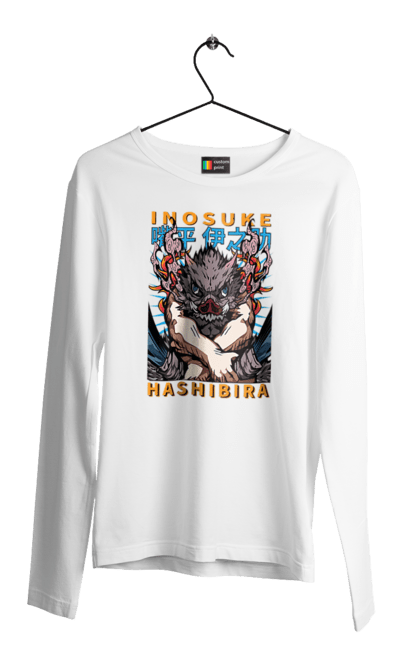 Men's longsleeve with prints Demon Slayer Inosuke. Anime, demon slayer, inosuke, inosuke hashibira, kimetsu no yaiba, manga. 2070702