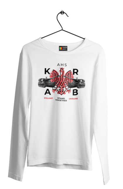 Чоловічий лонгслів з принтом "AHS KRAB". Ahs krab, himars, krab, залужний, зброя. 2070702