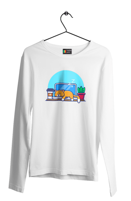 Чоловічий лонгслів з принтом "Кіт програміст". Angular, c, css, html, it, javascript, jquery, php, python, react, svelt, vue, айтишник, айті, гумор, код, кодувати, прогер, програміст, програмісти, ти ж, ти ж програміст, тиж програміст. 2070702