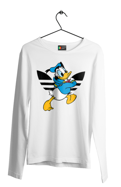 Чоловічій лонгслів з принтом "Adidas Дональд Дак". Adidas, daisy duck, donald duck, адідас, дейзі дак, дональд дак, мультсеріал, мультфільм. 2070702