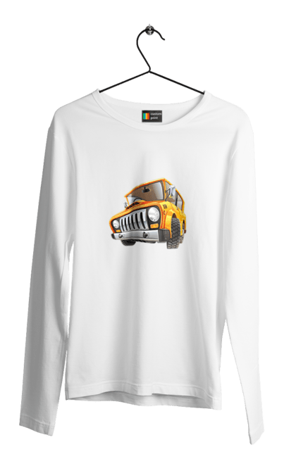 Чоловічий лонгслів з принтом "Вантажівка". Авто, автомобіль, вантажівка, дитячий малюнок, зображення авто. 2070702