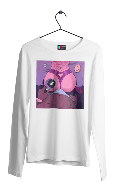 Чоловічий лонгслів з принтом "Ранкова Кава З Жопкою". Гола, жопа, кава, труси. 2070702