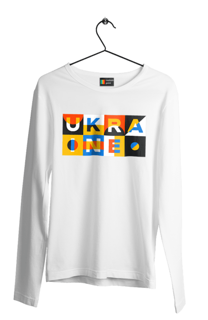 Men`s longsleeve with prints Ukraine. Symbol of ukraine, ukraine, ukrainian inscription, ukrainian text. 2070702