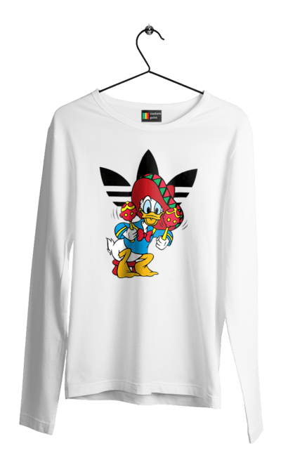 Чоловічій лонгслів з принтом "Adidas Дональд Дак". Adidas, daisy duck, donald duck, адідас, дейзі дак, дональд дак, мультсеріал, мультфільм. 2070702