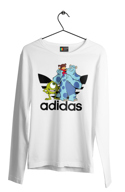 Чоловічій лонгслів з принтом "Adidas Корпорація монстрів". Adidas, monsters inc, pixar, адідас, корпорація монстрів, мультфільм. 2070702