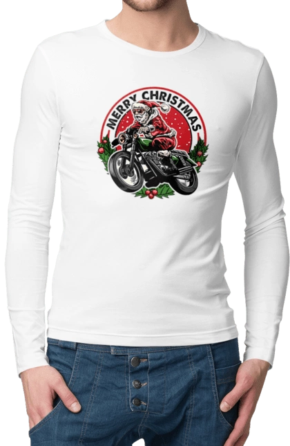 Щасливого Різдва, дід мороз на мотоциклі