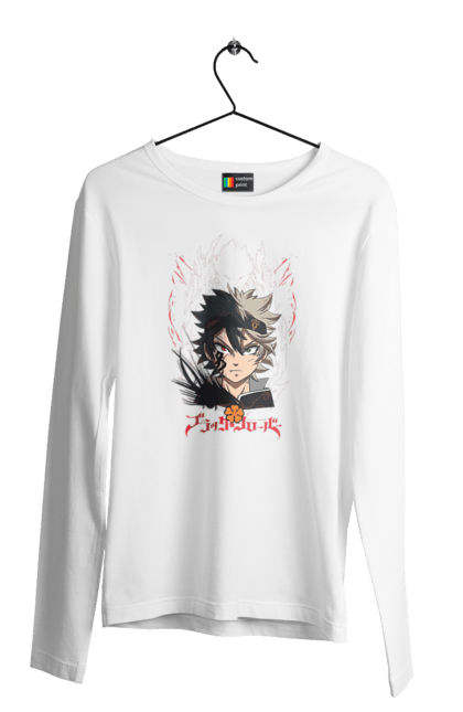 Чоловічій лонгслів з принтом "Black Clover Аста". Anime, asta, black clover, manga, wizard king, аніме, аста, король магів, манга, чорна конюшина. 2070702