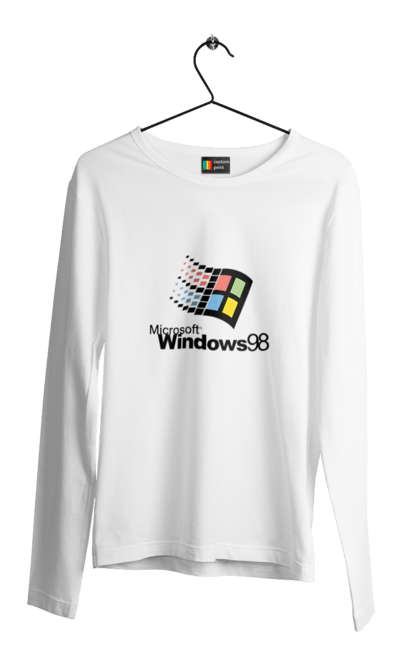Чоловічий лонгслів з принтом "Windows98". Angular, c, css, html, it, javascript, jquery, php, python, react, svelt, vue, айтишник, айті, гумор, код, кодувати, прогер, програміст, програмісти, ти ж, ти ж програміст, тиж програміст. 2070702