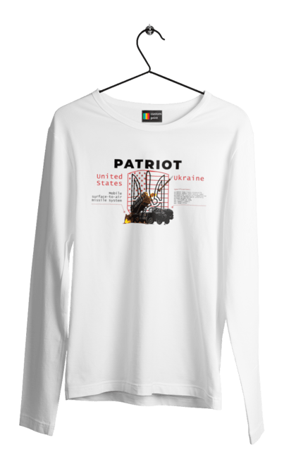 Чоловічий лонгслів з принтом "Patriot". Caesar, himars, patriot, залужний, зброя. 2070702