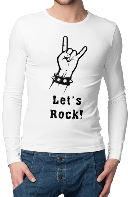 Чоловічій лонгслів з принтом "Рок Давай!". Грай, давай, движ, заклик, коза, музика, напрямок, пали, пальці, панк рок, рок, рок н ролл, рука, рух, символ, стиль, стильний, субкультура, схвалення, хард рок. futbolka.stylus.ua