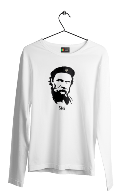 Чоловічий лонгслів з принтом "Шевченко". Берет, кобзарь, тарас, украина, шевченко. 2070702