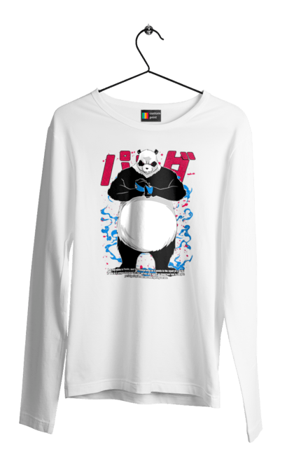 Men's longsleeve with prints Jujutsu Kaisen Panda. Anime, dark fantasy, jujutsu kaisen, magic battle, manga, mystic, panda. 2070702