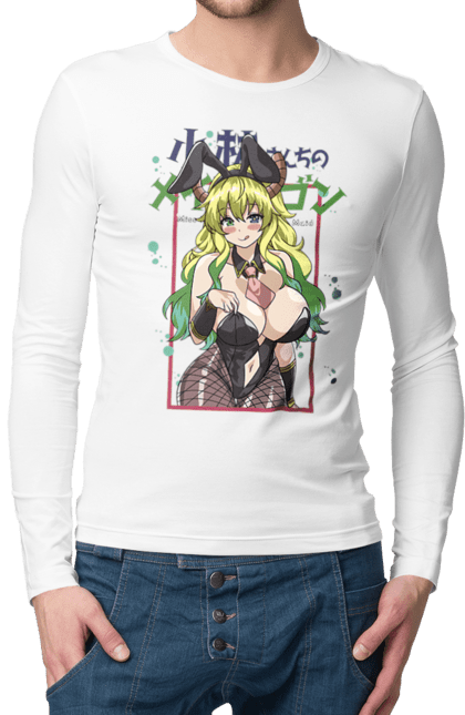 Men's longsleeve with prints Miss Kobayashi's Dragon Maid Lucoa. Anime, dragon, lucoa, manga, quetzalcoatl, quetzalcoatlus. 2070702