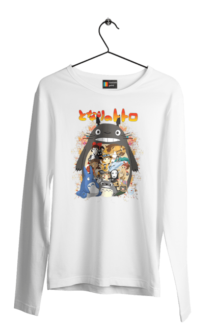 Men's longsleeve with prints Totoro. Adventures, anime, comedy drama, fantasy, film, my neighbor totoro, tv series. 2070702