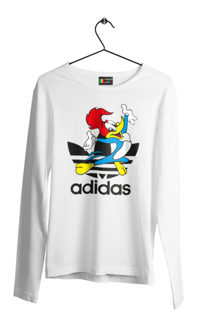 Чоловічій лонгслів з принтом "Adidas Вуді Вудпекер". Adidas, woody woodpecker, адідас, вуді, вуді вудпекер, дятел вуді, мультсеріал. 2070702