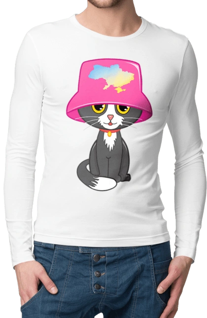 Cat with a map of Ukraine