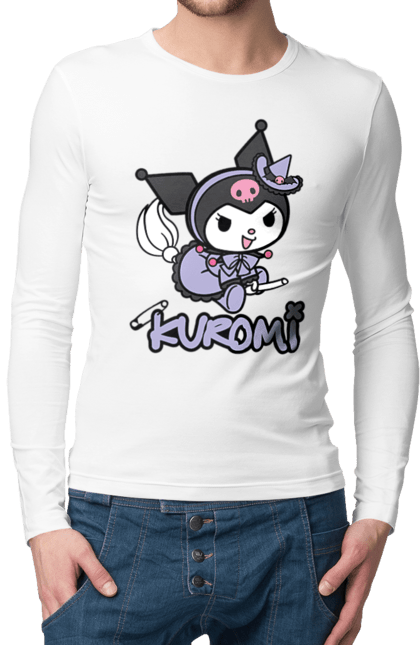 Men's longsleeve with prints Hello Kitty Kuromi. Anime, character, hello kitty, kuromi, my melody, sanrio. 2070702