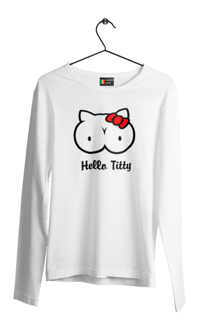 Чоловічий лонгслів з принтом "Hello Kitty". Hello, hello kitty, kitty, дорослі, краса. 2070702