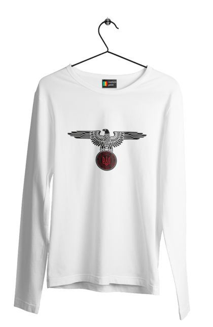 Чоловічий лонгслів з принтом "Орел і Український Герб". Герб, герб україни, орел, патріотичне, україна, українська символіка, українське. 2070702