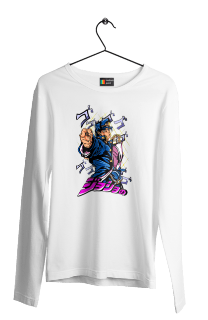 Men's longsleeve with prints JOJO Jotaro. Anime, jojo, jojo`s bizarre adventure, jojo’s bizarre adventure, jotaro, jotaro kujo, manga. 2070702