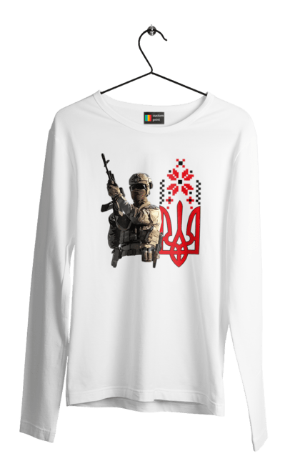 Чоловічий лонгслів з принтом "Гвардія наступу". F 16, himars, leopard, patriot, гвардія наступу, контрнаступ, літо 2023, літо контрнаступ, перемога. 2070702