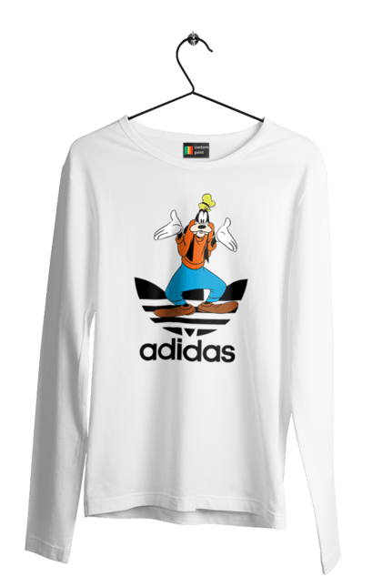 Чоловічій лонгслів з принтом "Adidas Гуфі". Adidas, goofy, адідас, гуфі, мультсеріал, мультфільм, пес, собака. 2070702