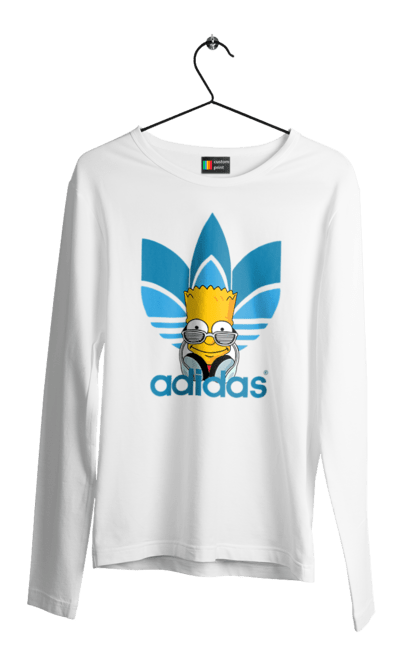 Чоловічій лонгслів з принтом "Adidas Барт". Adidas, bart, адідас, барт, мультфільм, серіал, сімпсон. 2070702