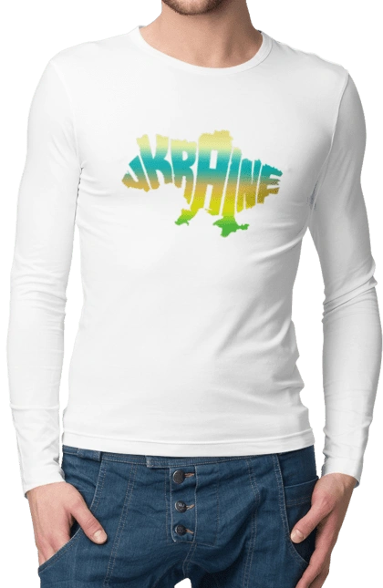 Ukraine silhouette colored