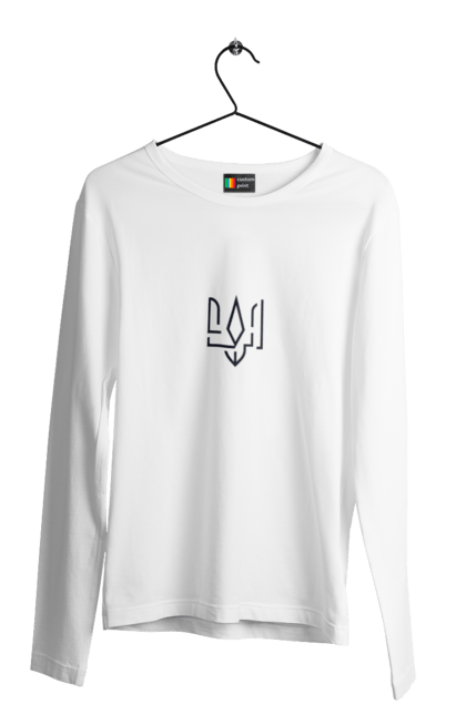 Чоловічий лонгслів з принтом "Тризуб малий". Герб, герб україни, патріотичне, україна, українська символіка, українське. 2070702