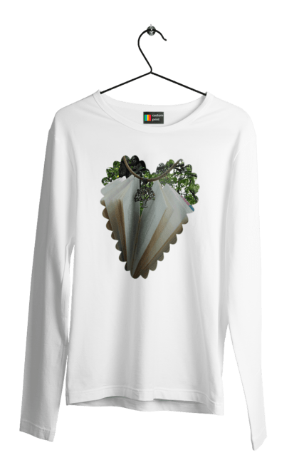 Чоловічий лонгслів з принтом "Книжкова валентинка". Дерево, книги, книжки, любов, прикраса, природа, серце, форма серця, читання. 2070702