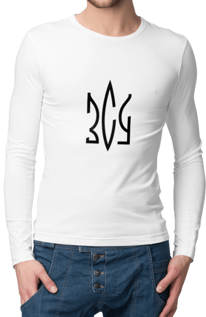 Men`s longsleeve with prints Armed Forces of Ukraine (AFU). Arrestovich, by, chernobaevka, ghost of kiev, glory to ukraine, go fuck yourself, green, heroes, horde, orcs, peace, ptn pnh, putin huilo, russian warship, ssu, ukraine, war. 2070702