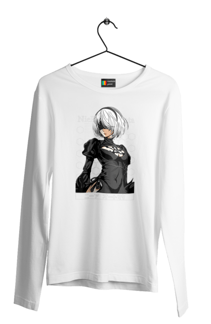 Men's longsleeve with prints Nier: Automata 2B. Character, executioner, game, nier: automata, platinum games, video game, yorha. 2070702