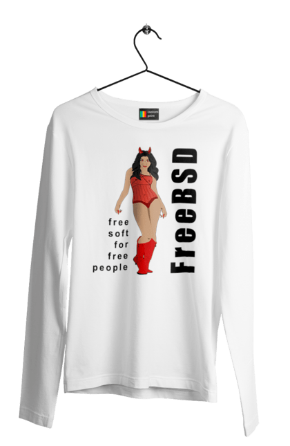 Чоловічий лонгслів з принтом "Freebsd Для Вільних". Bsd, freebsd, unix, адміністратор, айті, айтішник, безкоштовна, безкоштовно, бестія, вільна, демон, демонесса, дівчина, для дорослих, доступність, еротика, еротична, жінка, незалежність, операційна система, ос, програміст, програмне забезпечення, свобода, сисадмін, система, системний адміністратор, софт, текст, червоний, чорний. 2070702