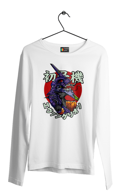 Men's longsleeve with prints Evangelion. Angel, anime, eva 01, evangelion, manga, neon genesis evangelion, shinji. 2070702