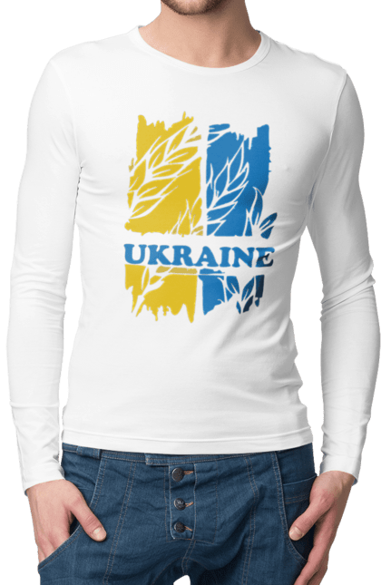 Men`s longsleeve with prints Ukraine ears of wheat. Ears of wheat, symbol of ukraine, ukraine, ukrainian symbols. 2070702