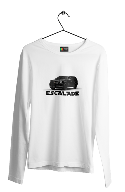 Чоловічий лонгслів з принтом "Каділак". Автомобіль, бізнес клас, джип, ескалада, каділак, машина, позашляховик. 2070702