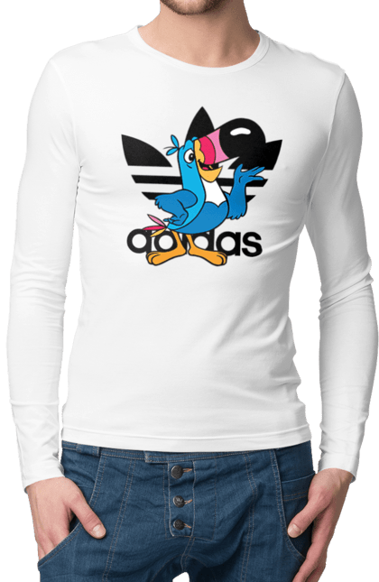 Чоловічій лонгслів з принтом "Adidas Тукан Сем". Adidas, froot loops, toucan sam, адідас, маскот, тукан сем. 2070702