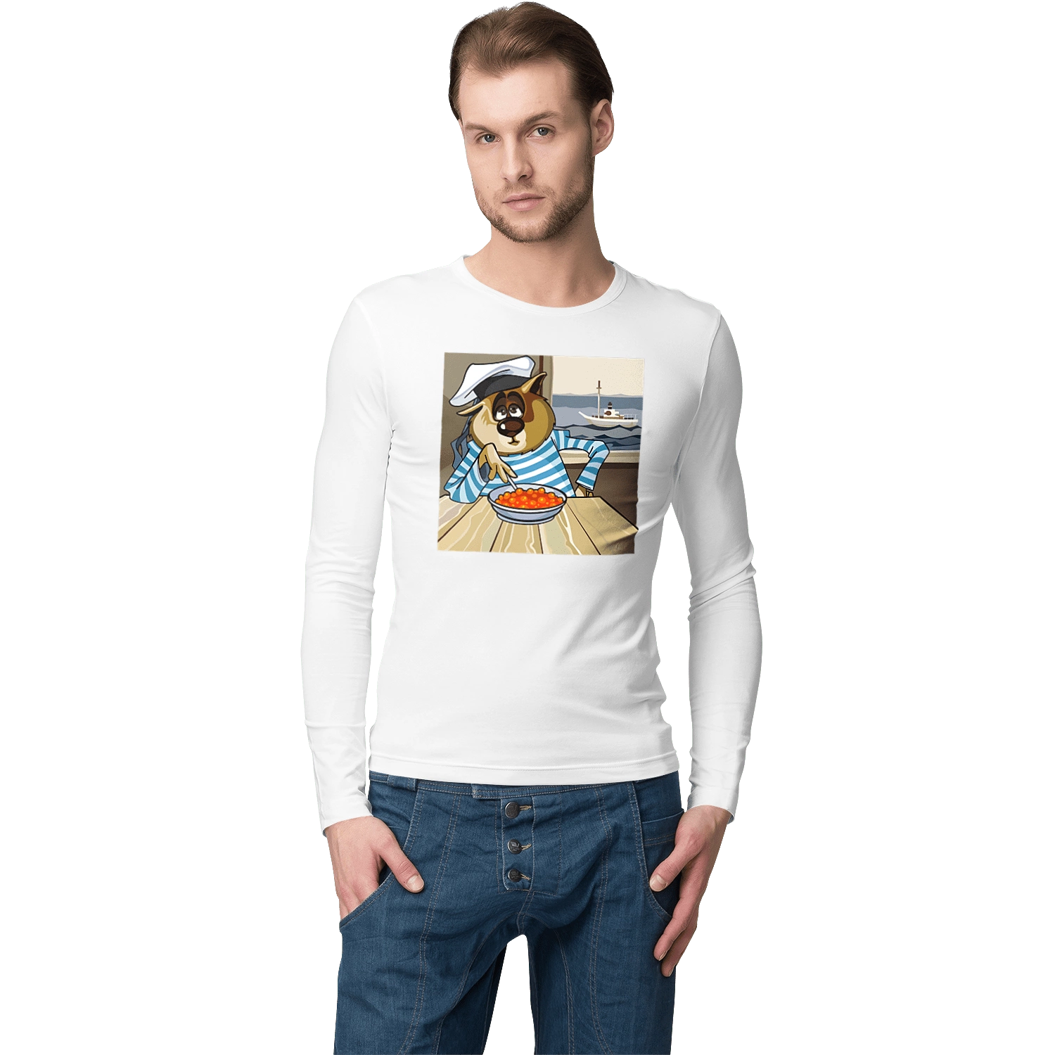 Cat Sailor, On The Ship Eats Red Caviar