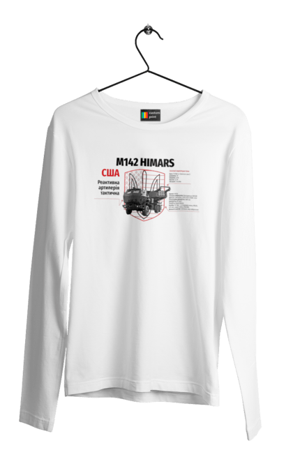 Чоловічий лонгслів з принтом "M142 HIMARS". Himars, m142 himars, залужний, зброя. 2070702